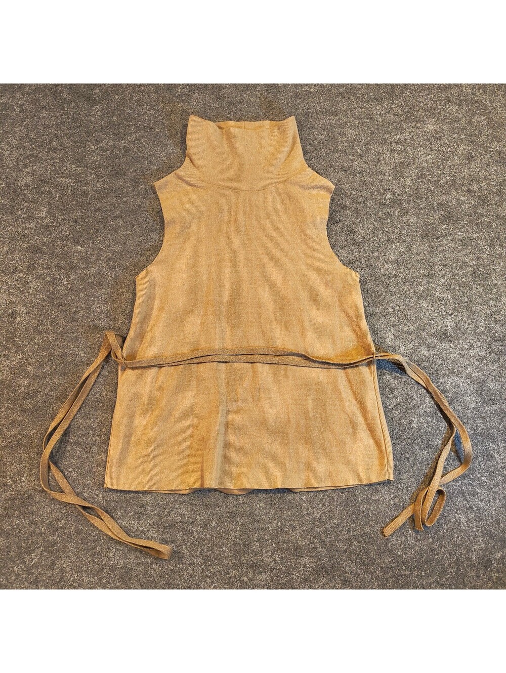 Zara Ribbed Turtleneck Sleeveless Tunic Top Womens Small S